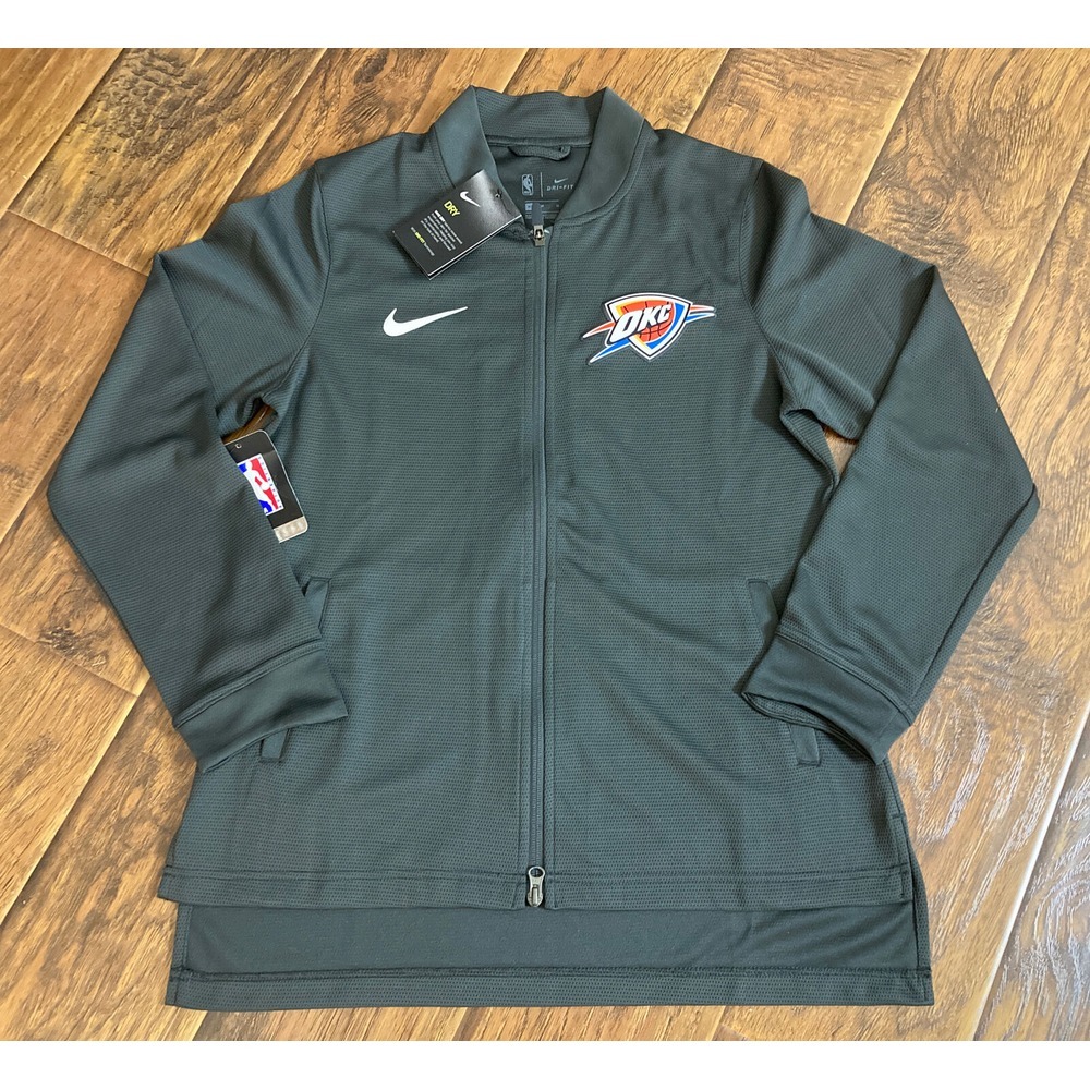 OKC Thunder Nike Jacket Women's Medium Gray Zip Therma Flex Showtime Authentic